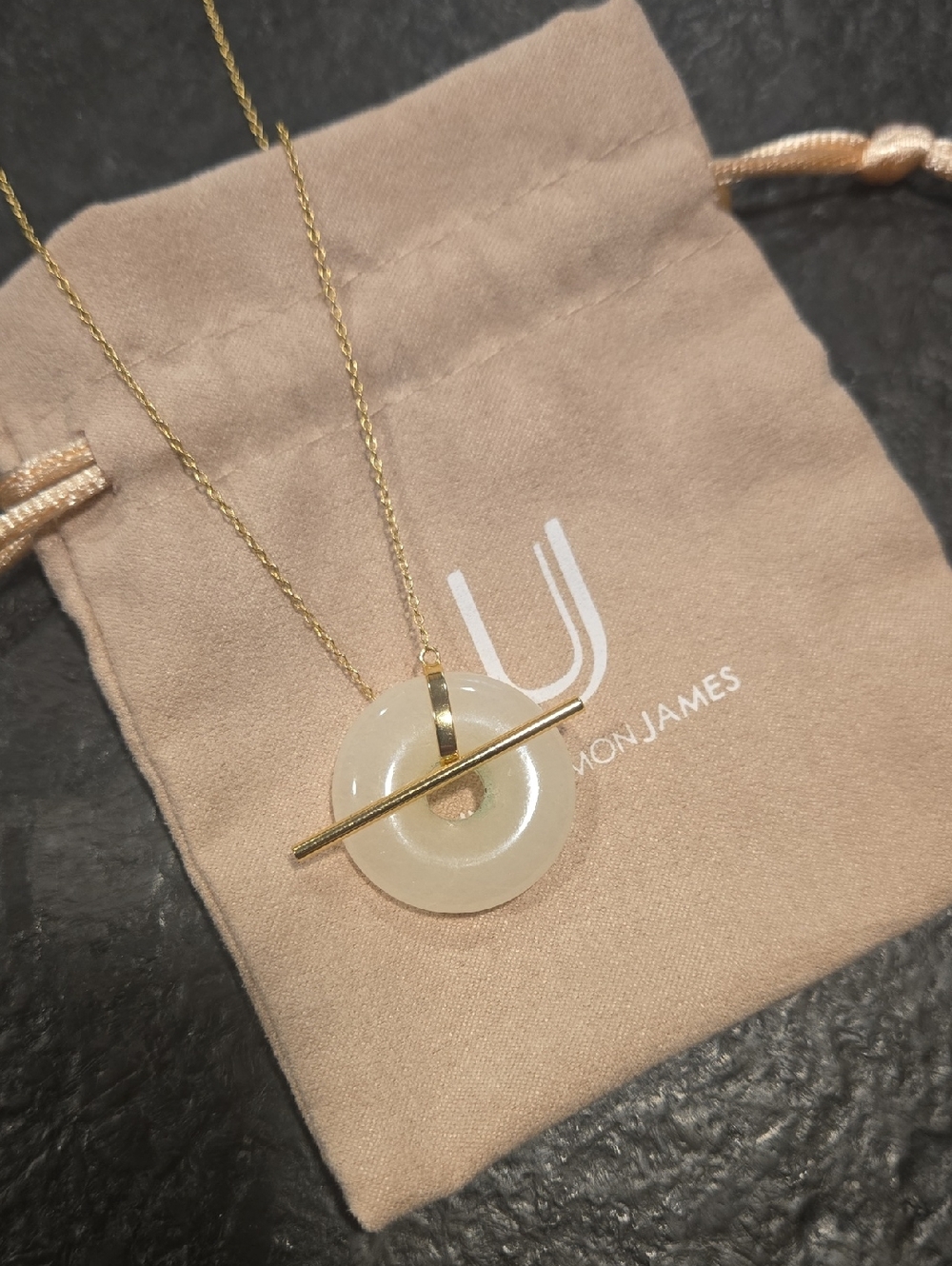 Uncommon James White Jade Pullthrough Pendant